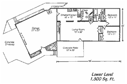 Elk Creek Vacation Home Lower Level Layout